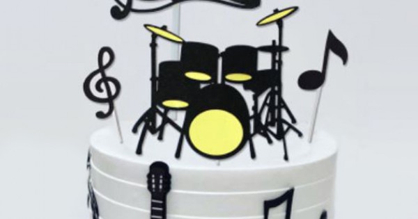 Drum kit shop cake topper